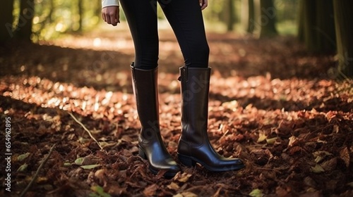 a pair of winter-ready, knee-high riding boots in rich brown leather, embodying timeless equestrian elegance © khoobi's ART