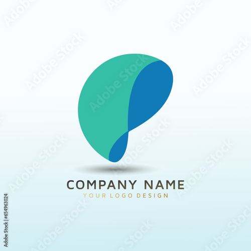 Pharmaceutical company letter p logo design
