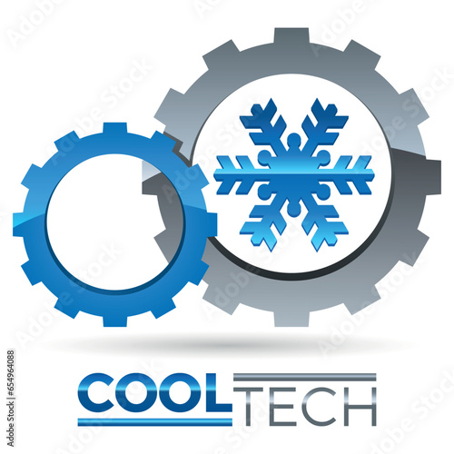 Klimaanlage, Klimatechnik, Kühlsystem, Gefrierschrank, Kühlschrank - Logo Design