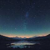 starry sky over mountains