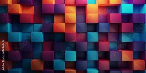 GEOMETRIC COLORFUL 3D SHAPE PATTERN BACKGROUND