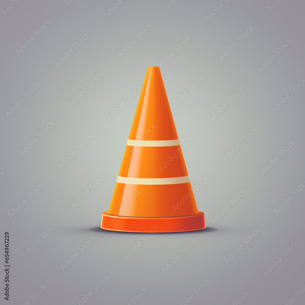 orange cone 2d icon