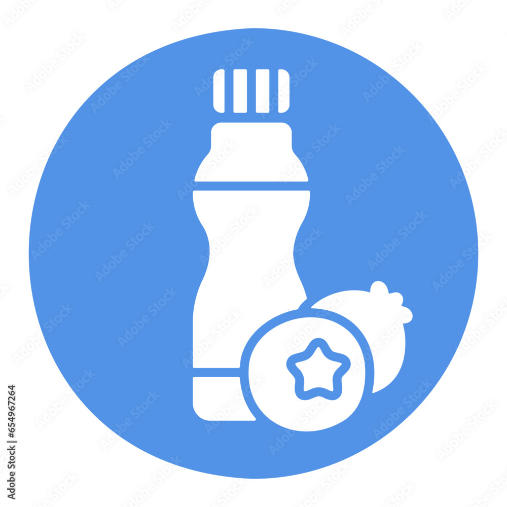 Yoghurt bottle with flavor blueberry vector icon Yoghurt bottle with flavor blueberry vector icon