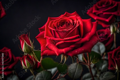a high-resolution image of a vibrant and realistic red rose - AI Generative