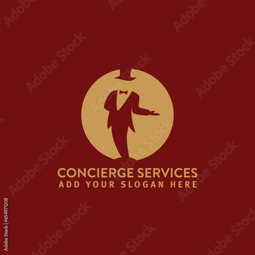 concierge service logo design vector