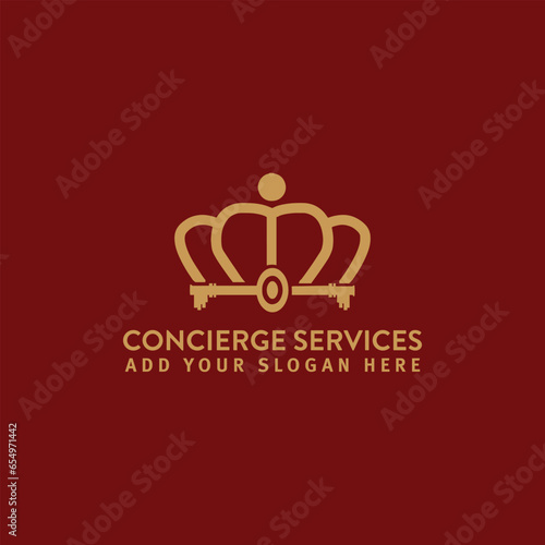 concierge service logo design vector