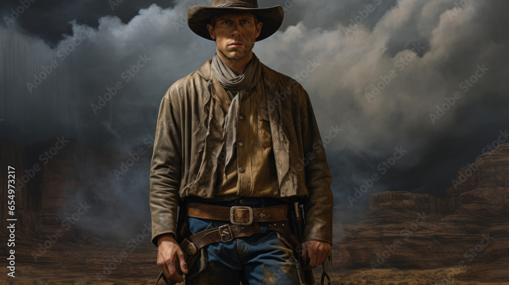 portraits of a cowboy - western - obrazy, fototapety, plakaty 