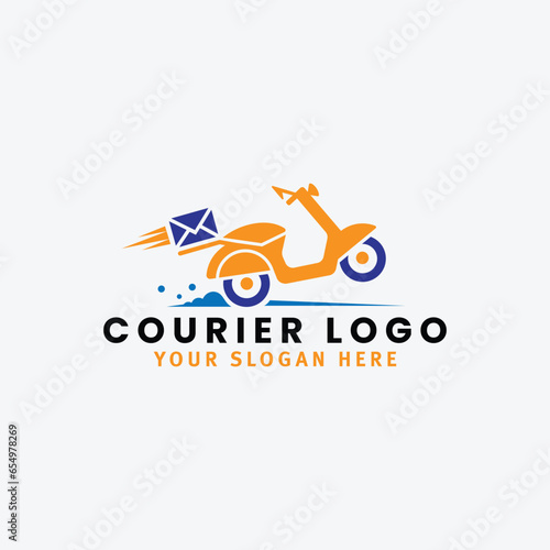courier shipment delivery services logo design vector