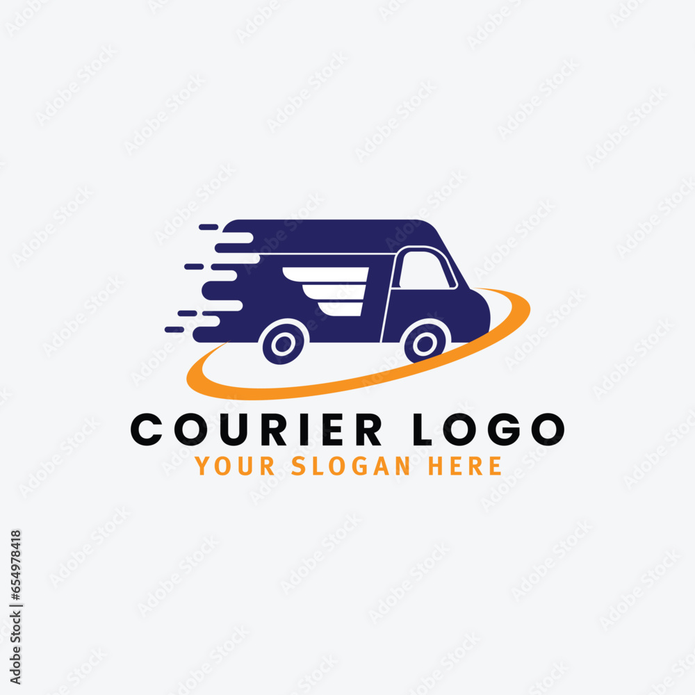 courier shipment delivery services logo design vector