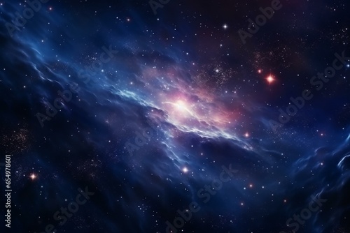 Night sky with stars and cosmic elements. Astronomy  science  and the vastness of the universe. A stunning supernova serves as background wallpaper. Generative AI