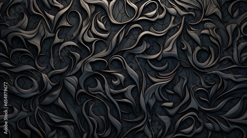 Abstract Background of intricate Patterns in anthracite Colors. Antique Wallpaper photo