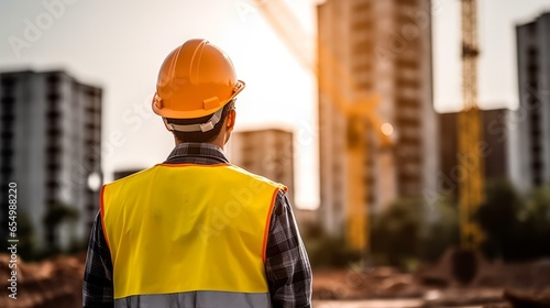 worker with helmet at work