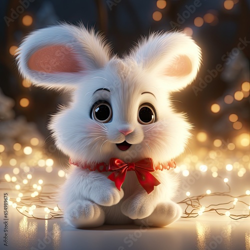 Cute bunny New Year background  © Галина Давыдович