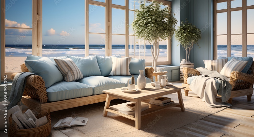 Living room, generative ai Living room, generative ai