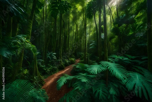 A vibrant and lush jungle during the peak of summer - AI Generative