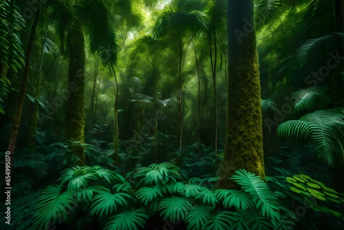 A vibrant and lush jungle during the peak of summer - AI Generative