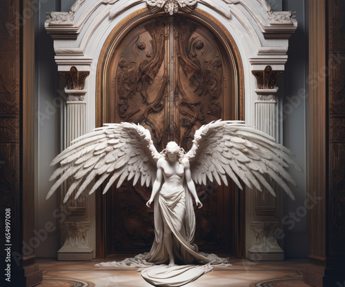Fallen angel statue / sculpture: angel who rebelled against God and was cast out of heaven