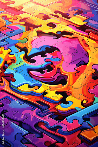 Vibrant image of an abstract puzzle background