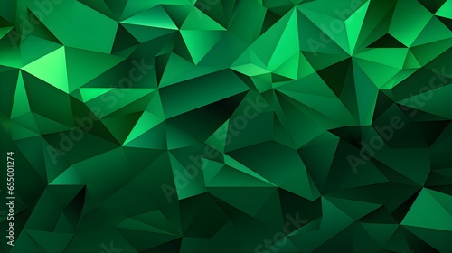 Abstract Background of triangular Patterns in emerald Colors. Low Poly Wallpaper