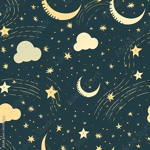 Night Sky Seamless Pattern