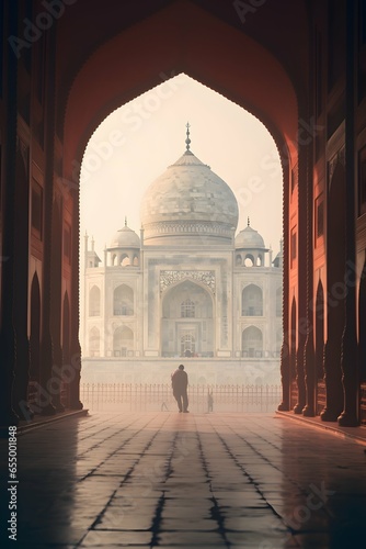 taj mahal at sunset agra country