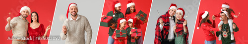 Set of people in Christmas ...