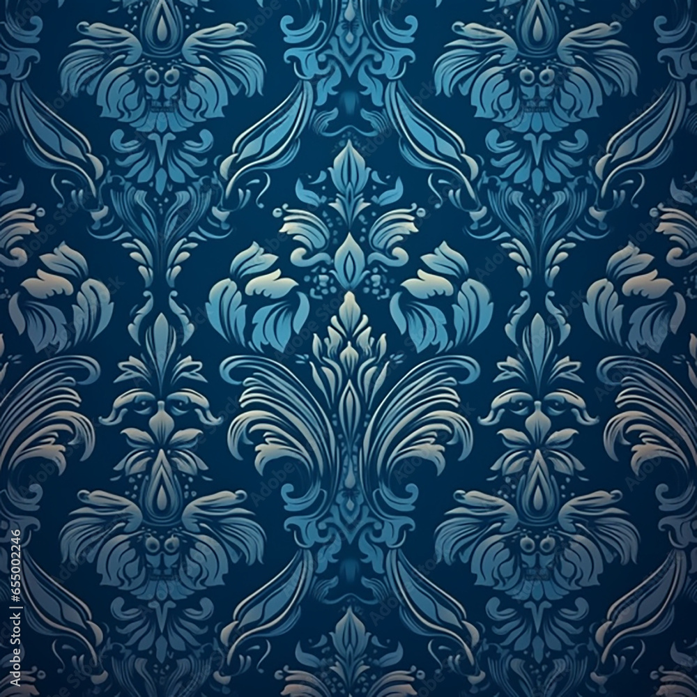 Blue Sumptuous Seamless Wallpaper Background Pattern Blue Sumptuous Seamless Wallpaper Background Pattern