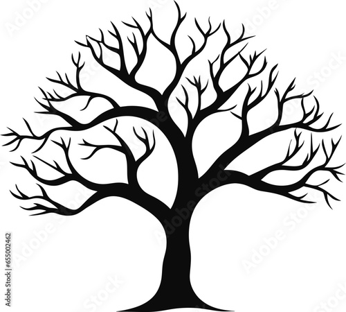 Tree with Roots Icon Vector illustration. Tree with branch leaves symbols or signs. Emblem isolated on white background, Flat style for graphic and silhouette, logo. EPS10 black pictogram. © Ibad