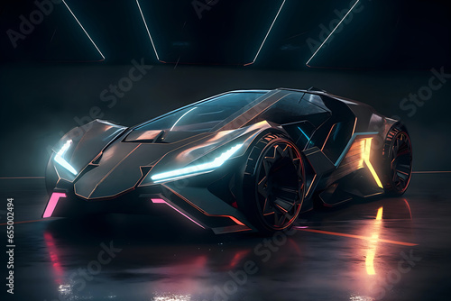 concept design of a futuristic electric super sportscar 