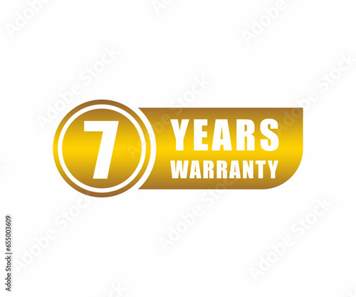 7 year warranty stamp badge isolated on white background. warranty label	