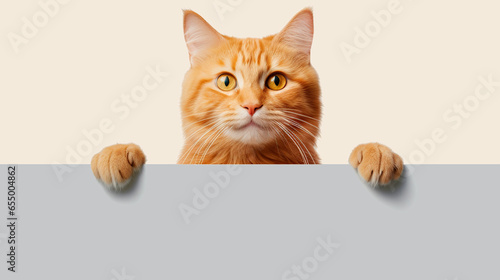 cat with blank sign