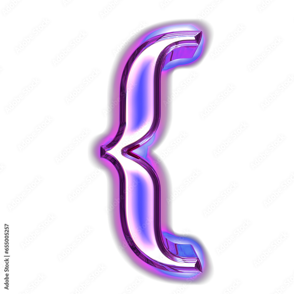 Blue symbol in a purple frame with glow Blue symbol in a purple frame with glow