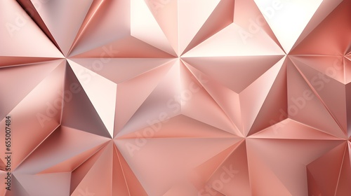 Abstract Background of triangular Patterns in rose gold Colors. Low Poly Wallpaper