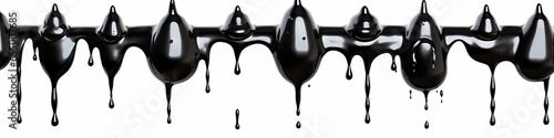 black dripping slime banner, isolated, white background large bubbles