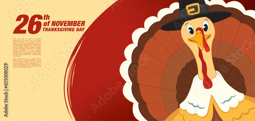 thanksgiving day, greeting card, vector illustration