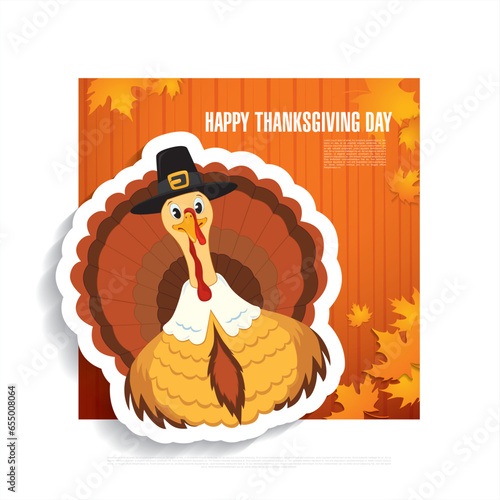 thanksgiving day, greeting card, vector illustration