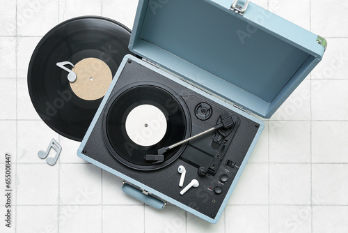 Record player with vinyl di...
