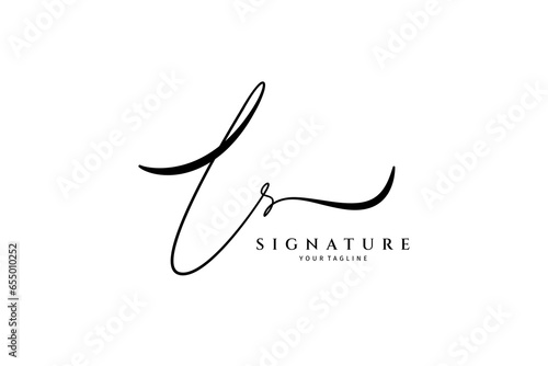 Ls initial letter signature logo template. Simple Ls handwritten letter logo concept