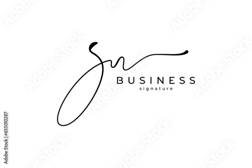 Sn initial letter signature logo template. Sn handwritten letter logo concept