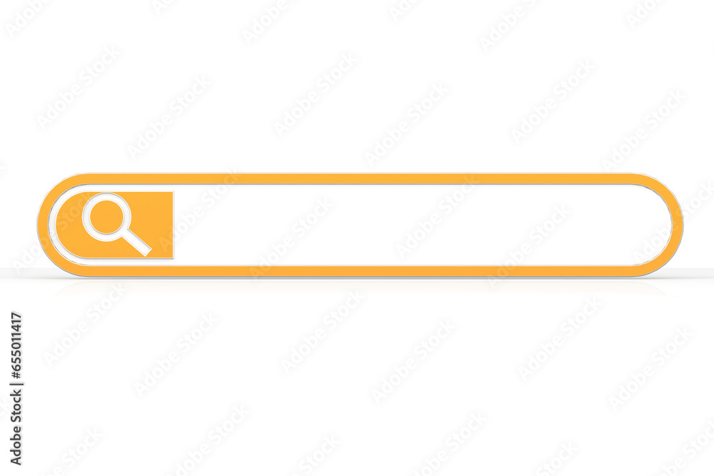 Yellow search bar isolated on white background Yellow search bar isolated on white background