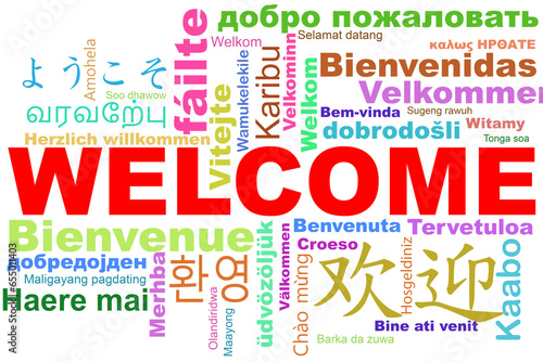 Welcome word cloud in different languages
