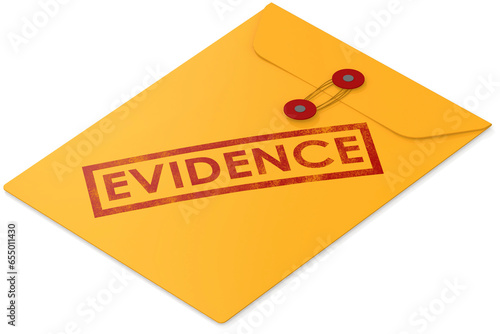 Obraz na płótnie Yellow envelope with evidence word w salonie