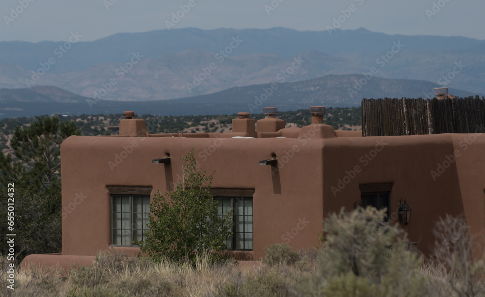 Fototapeta premium Classic adobe house near Paseo De Peralta