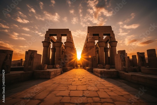Impressive ancient temple in Luxor, Egypt. Generative AI