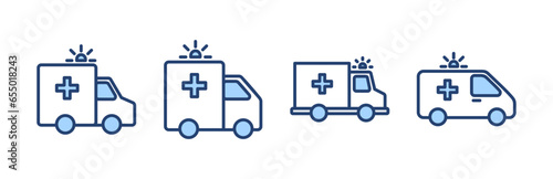 Ambulance icon vector. ambulance truck sign and symbol. ambulance car