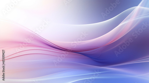 Abstract futuristic background with subtle purple color moving delicate transparent wave lines. Data transfer concept. Web page, wallpaper, PPT background. Generative AI. 