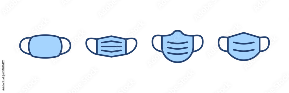 Mask icon vector. Medical mask sign and symbol. Man face with mask icon. Safety breathing mask Mask icon vector. Medical mask sign and symbol. Man face with mask icon. Safety breathing mask
