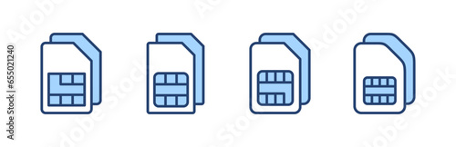 Sim card icon vector. dual sim card sign and symbol