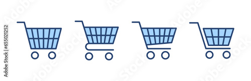 Shopping icon vector. Shopping cart sign and symbol. Trolley icon