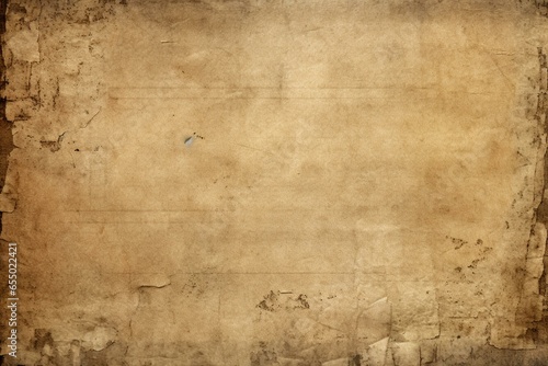 A worn-out, distressed paper background with a grungy appearance. Generative AI photo